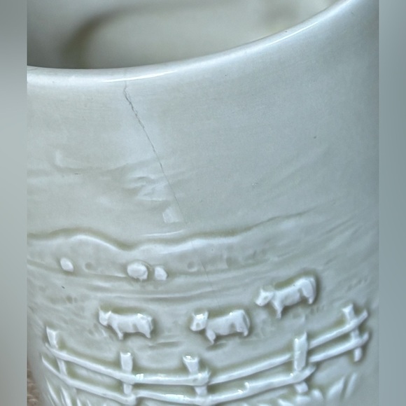 Vintage Otagiri 3D Cow Mug Cup Pen Holder Farm Cottage Core Kitsch CRACKED READ - Picture 4 of 7